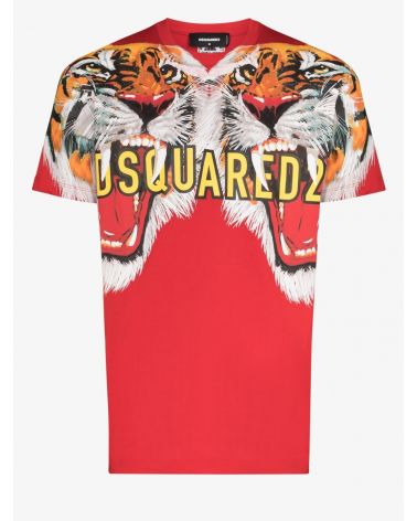 T-Shirt mm giro Dsquared tigre